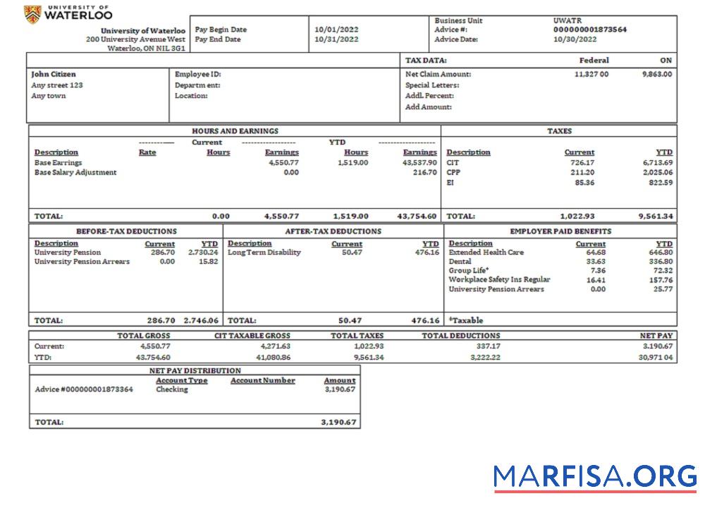 Blank USA educational company employee sheet example